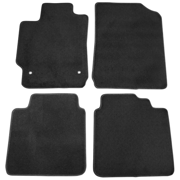 Ikon Motorsports Compatible with 07-11 Toyota Camry Nylon Car Floor Mats Carpet Front & Rear 4PC Set - Black
