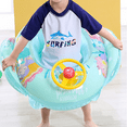 thumbnail image 3 of Baby Inflatable Pool Float Ring Mermaid Pattern Swimming Float Boat with Steering Wheel Horn for Kids Seat Infant Boat Pool Ring Summer Inflatable Toys Outdoor Water Fun Ring for Babies, 3 of 5