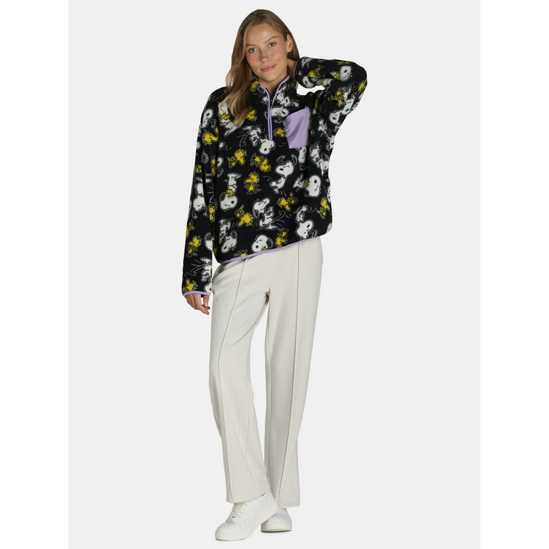 Peanuts Women's and Women's Plus Snoopy Quarter Zip Fleece Peanuts Women's and Women's Plus Snoopy Quarter Zip Fleece