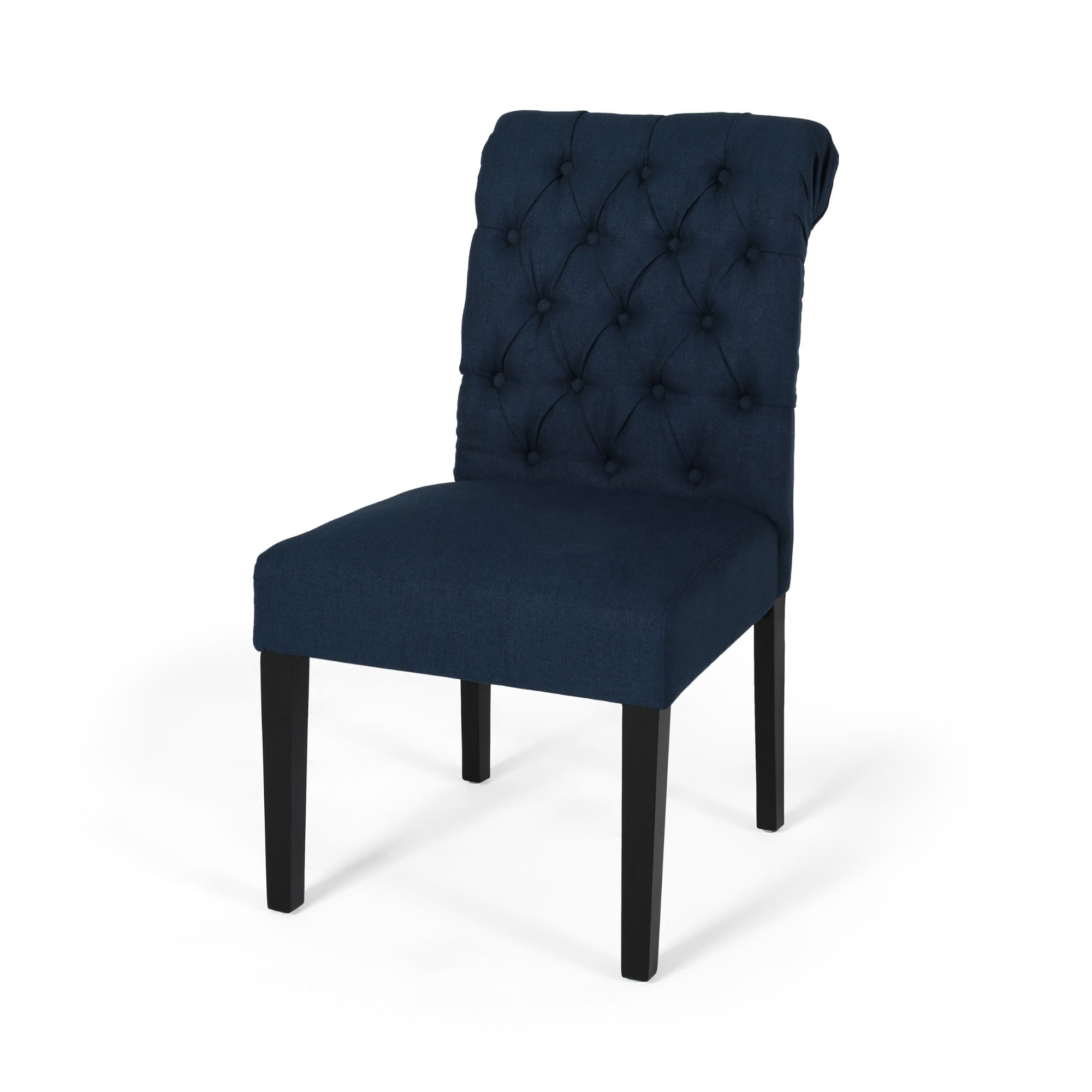 Noble House Cullon Contemporary Fabric Dining Chairs, Set of 2, Navy Blue