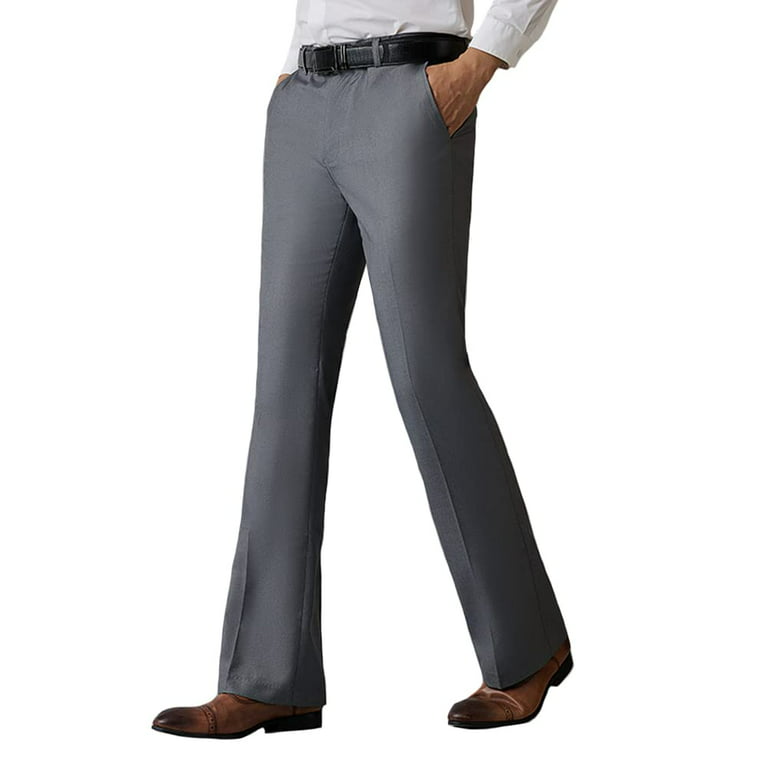 Haorun Men Bell Bottom Flared Pants Slim Fit Vintage 60S 70S Formal Dress  Bootcut Trousers - Walmart.Com