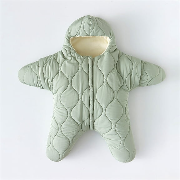 LEKWK Baby Starfish Onesie Thick Fleece Starfish Newborn Sleeping Bag Infant Footie Jumpsuit Winter Warm Outfits Cute Lounge Casual Home Pajama Bag 3-9M