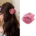 thumbnail image 2 of Contemporary Flower Hair Clip Clamp With Mesh Petals Secure Grip Hairpin Fashion Barrette For Long Hair, 2 of 8