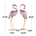 thumbnail image 6 of DecMode 25" Flamingo Garden Sculpture with Dimensional Feathers and Gold Accents (2 Pack), 6 of 12