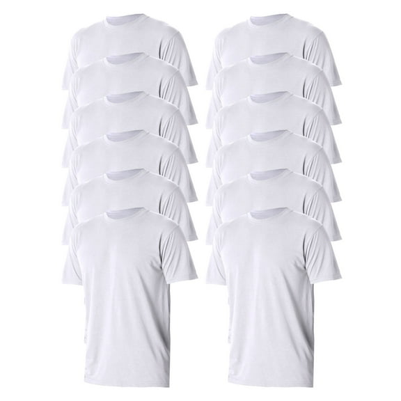 Jerzees Mens Stitching Crewneck Polyester T-Shirt, Pack of 12