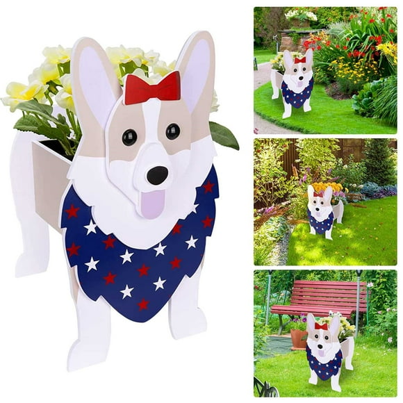 NANDIYNZHI Big Deals Wooden Planter Shape Succulent Planter Dog Planter Dog Cartoon Animal Flower Pots Garden Flower Pot Dog Yak Cow Cute Animal Flower Pot Flower Pot Dog Flower Pot Flower Pots White