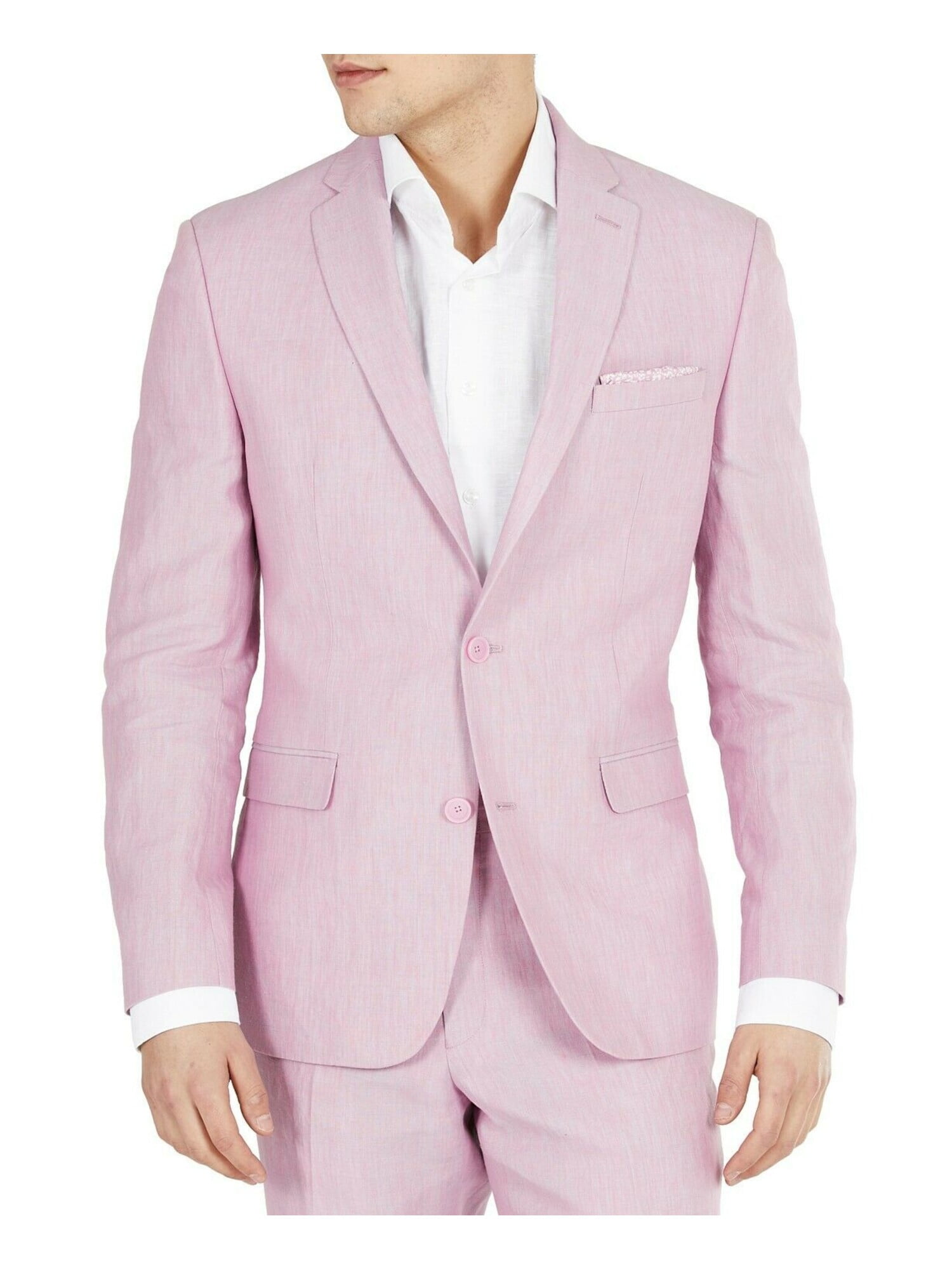 BAR III Mens Pink Single Breasted, Slim Fit Suit Separate Blazer Jacket ...
