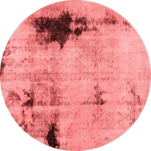 Ahgly Company Machine Washable Indoor Round Persian Red Bohemian Area Rugs, 4' Round