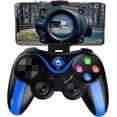 thumbnail image 1 of Mobile Controller for The Most Games, Mobile Gamepad Wireless Game Controller Joystick for Android/iOS, Key Mapping, Shooting Fighting Racing Game-NO Supporting iOS 13.4 or abover (Blue-Black), 1 of 7