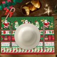 thumbnail image 2 of Christmas Place Mats Set of 6 Christmas Tree Santa Claus Elk Penguin Christmas Socks Snowflake Symmetrical Stripe Decoration Table Mat Holiday Home Kitchen Table Mat Decoration 12x18 Inch, 2 of 6