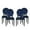 Navy Blue/Glossy Black, variant on GDF Studio Lariya Contemporary Velvet Dining Chairs, Set of 4, Navy Blue and Glossy Black