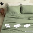 thumbnail image 4 of Simple&Opulence 100% Linen Sheet Set Solid Color-4 Pcs Washed French Linen Bed Sheets(1 Flat Sheet,1 Fitted Sheet,2 Pillowcases)-Breathable Bedding Set (Sage Green, King), 4 of 8