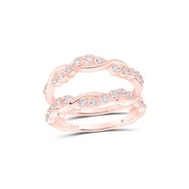 14kt Rose Gold Womens Round Diamond Wrap Enhancer Wedding Band 1/3 Cttw