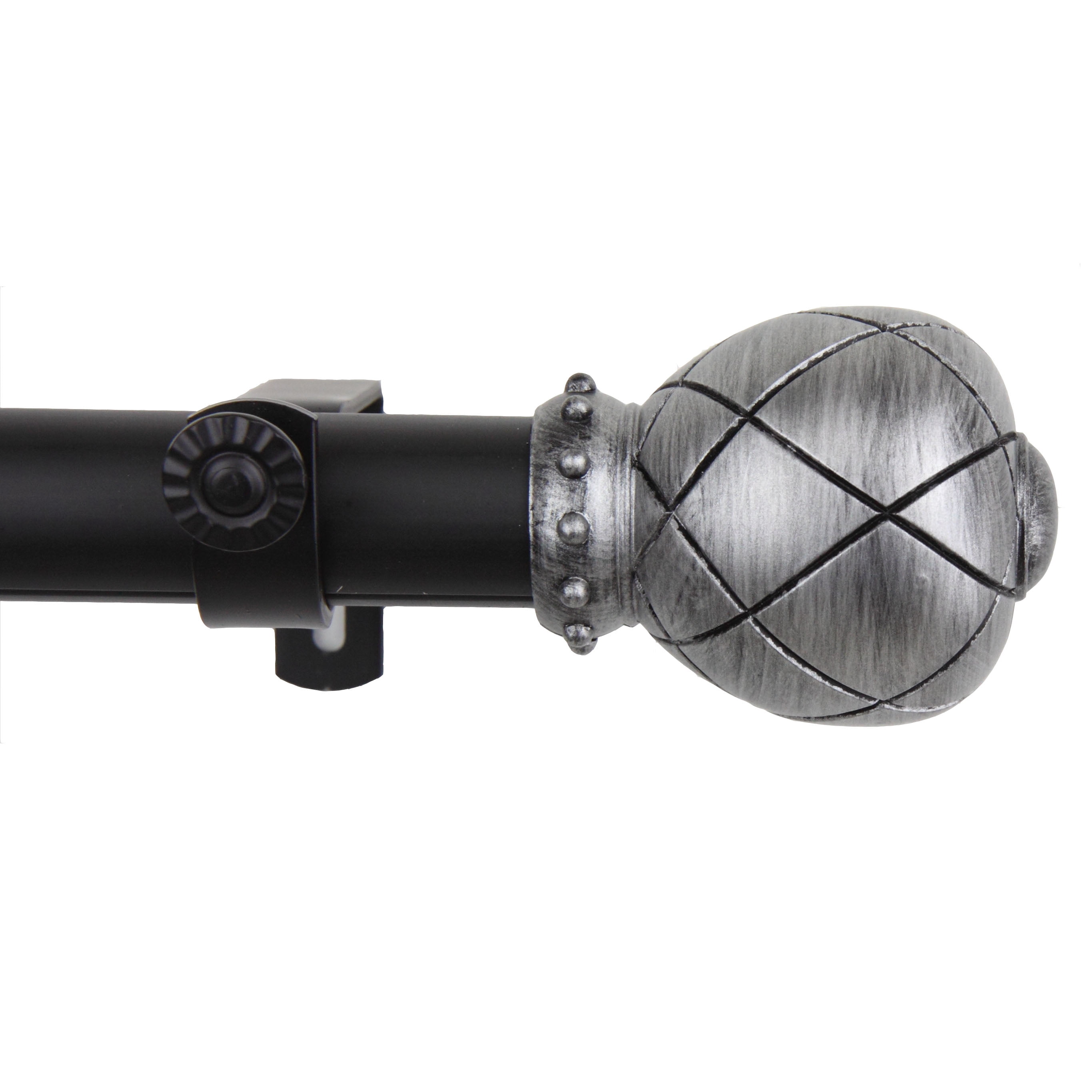 1" Dia Adjustable Anneliese Curtain Rod 48-84 inch - Black