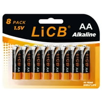 LiCB High Capacity Alkaline AA Batteries (8-Pack), 1.5 Volts Long-Lasting Double A Battery