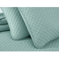 thumbnail image 4 of Chezmoi Collection Avon Diamond Geometric Solid Cotton Lightweight Quilt for All Seasons, 3-Piece Quilt Set, Queen, Aqua, 4 of 6