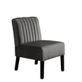 thumbnail image 3 of Mid Century Modern Accent Chairs, Of 2 In Grey Velvet And Solid Wood Leg Base 2 With Structure, 3 of 4