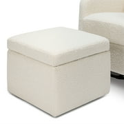 Carter's by DaVinci Adrian Swivel Glider with Storage Ottoman in Ivory Boucle