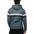 thumbnail image 2 of X RAY JEANS Mens Full Zip Hooded Sweater With Stripes &amp; Lining, Blue/Black, M, 2 of 8