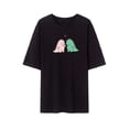 thumbnail image 2 of Moda mujer casual manga corta cuello redondo impreso tops sueltos blusa Pompotops hkajfhjk464995, 2 of 4