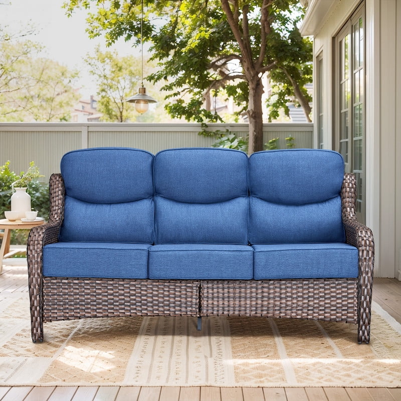 Gymojoy 4 Pieces Outdoor Patio Furniture Set with Fire Pit Table,Swivel Chairs with 6" Thick Cushion,Patio Conversation Sets for Porch Deck Garden Backyard