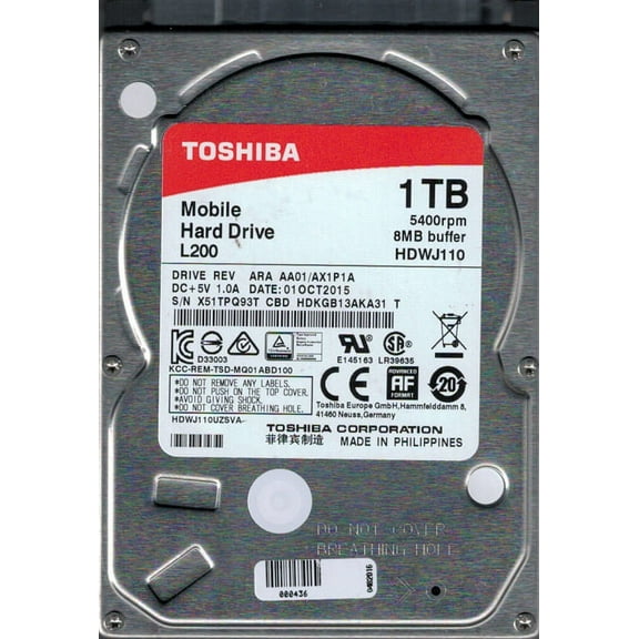 Toshiba L200 HDWJ110 ARA AA01/AX1P1A 1TB Hard Drive 2.5"