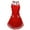 Red, variant on Sunjoy Tech Women Cute Bowknot Decor Pocket Apron Plaid Print Splicing Adjustable Lace-up Kitchen Flirty Apron Mother Day Gift