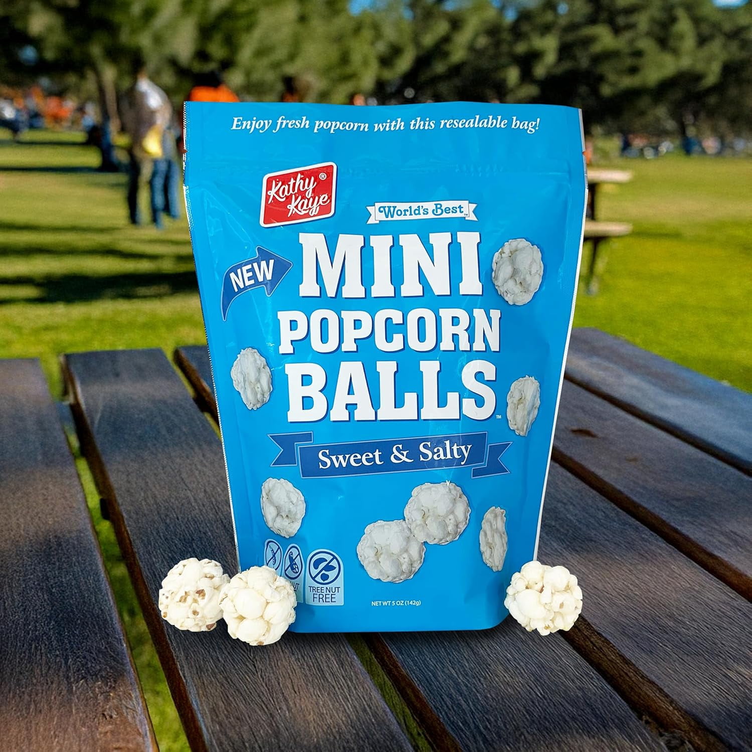 Kathy Kaye Mini Popcorn Balls | Sweet & Salty Bite-Sized Snacks | 6-Pack of 5 oz. Bags | Perfect for Parties, Lunches, Concessions & Goody Bags | Classic Flavor, Mini Size F