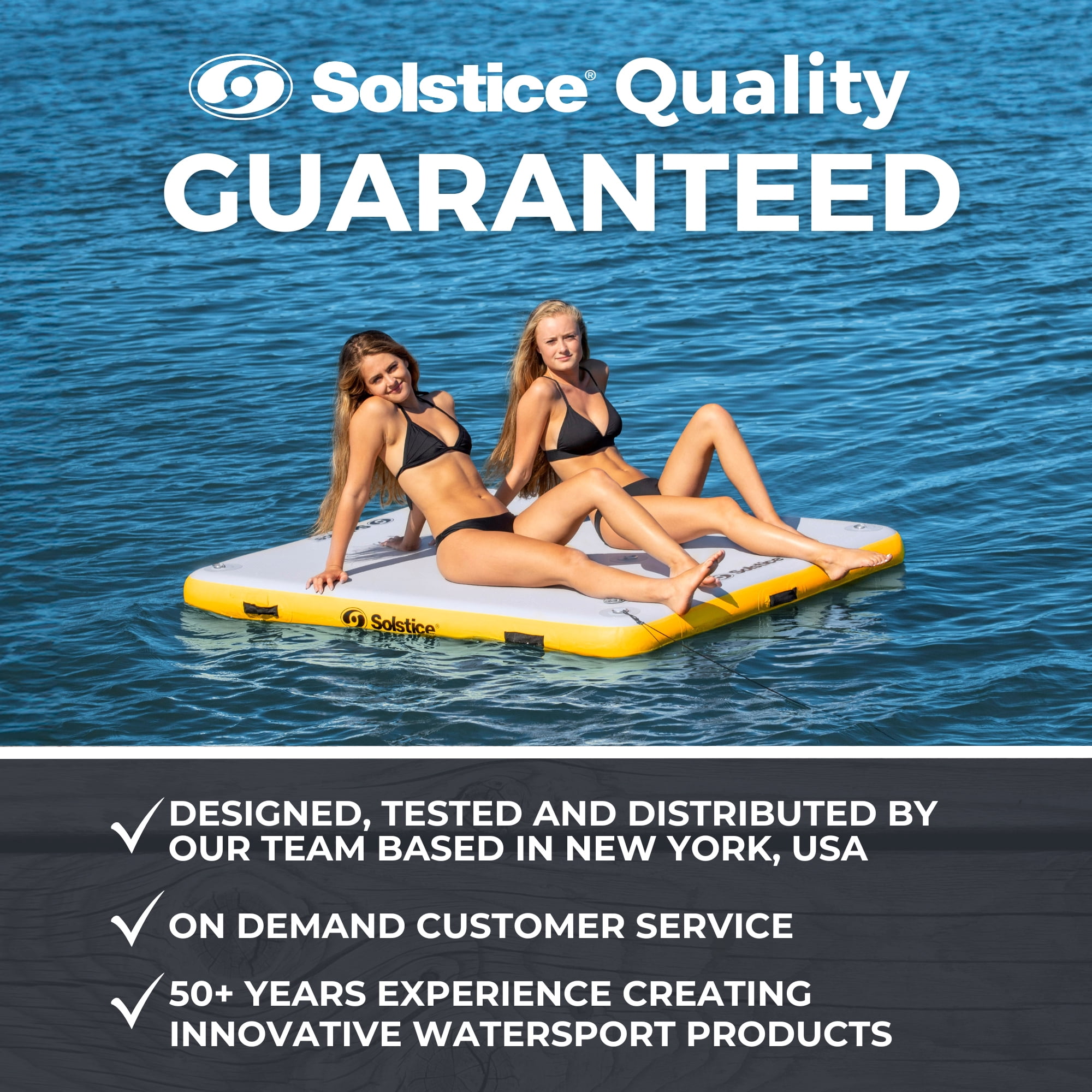 Solstice Inflatable Floating Dock Rafting Platform w/Pump & Bag, Multi