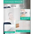 thumbnail image 4 of No Hook Shower Curtains with Snap in Liner, Navy Blue Yellow Pink Waterproof Fabric Shower Curtain, Modern Abstract Art Geometric Double Layers & See-Through Top Window Bathroom Curtains 36''x72'', 4 of 6