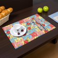 thumbnail image 2 of Placemat, Pioneer Flower Floral Print Pattern Place Mats Table Mat Set Of 2, PVC Washable Placemats for Party Kitchen Dining Decoration, 18x12 Inch, Fade Resistant, 2 of 6