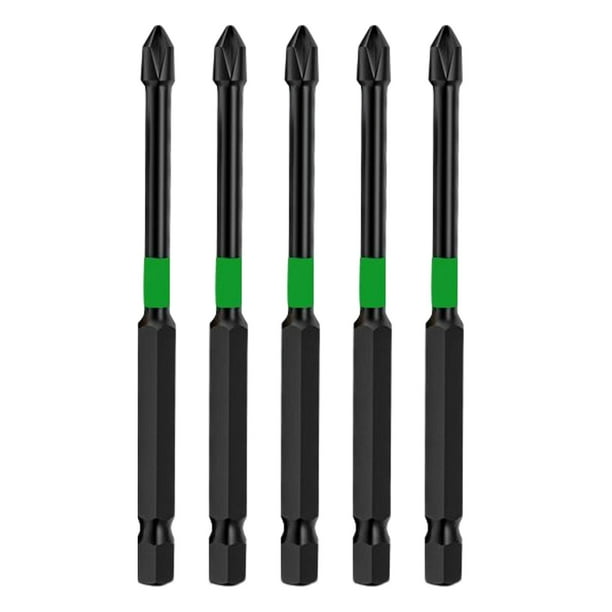 5x Puntas de impacto cruzadas Punta de impacto Broca de destornillador Punta de mango hexagonal Tornillo 150 mm