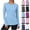 Black, variant on CFLVAEK Sun Protection Shirts for Women UPF 50+ Quick Dry Sun Shirt Solid Colour Long Sleeve Crewneck Workout Hiking Clothing Blue L