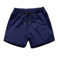 thumbnail image 5 of zeranth Men Running Shorts Elastic Waist Drawstring Gym Short Pants Solid Color Wide Leg Outdoor Shorts Streetwear, 5 of 7