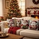 thumbnail image 4 of Seyotauo 4 Pcs Christmas Pillow Covers 18x18 Farmhouse Christmas Decorations Snowman Wreath Santa Claus Tree Merry Christmas Holly Jolly Winter Holiday Decor Throw Cushion Case for Home Couch, 4 of 7