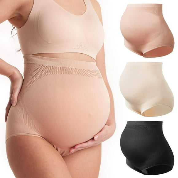 Ropa interior de cintura alta para maternidad Momcozy, soporte para el embarazo, paquete de 3