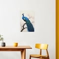 thumbnail image 2 of ZHONGYUTONG Blue Peacock Wall Art Beautiful Animal Canvas Prints Elegant Proud Peacock Picture Living Room Bathroom Bedroom Decor Frame (28" x 42"), 2 of 6