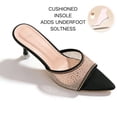 thumbnail image 4 of CHICVOMEY Pointed Open Toe Kitten Heels for Women with Mesh Rhinestone Glitter Kitten Heels 2 IN Low Heel Dress Shoes for Prom & Wedding Heels Sandals, 4 of 9