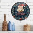 thumbnail image 3 of Yayeee Wall Clock Battery Operated 9.5" Silent Quartz Non-Ticking for Living Room Decor, Blue Christmas Santa, 3 of 8