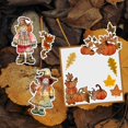 thumbnail image 3 of Autumn Pumpkin Scarecrow Clear Stamps and Cutting Dies Set Text Silicone Clear Stamps and Metal Leaves Die Cuts for Card Making and DIY Scrapbooking, 3 of 8