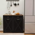 thumbnail image 2 of Auranook Trash Bin Cabinet, Tilt Out Garbage Cabinet w/Anti-Tipping Kit, 2 Drawers & Adjustable Shelves, Barn Door, 2 of 8