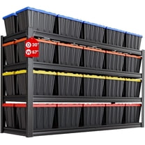 PMKES 67" Wide Garage Shelving Unit, 30" D Heavy Duty Garage Storage Shelves,3500 LBS Capacity, Industrial Adjustable Shelves for Basement Warehouse