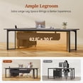 thumbnail image 3 of 63" L Shaped Executive Desk with Mobile File Cabinet, Modern Corner Computer Desk with Power Outlets, Desk Business Workstation Set, Gray, 3 of 10