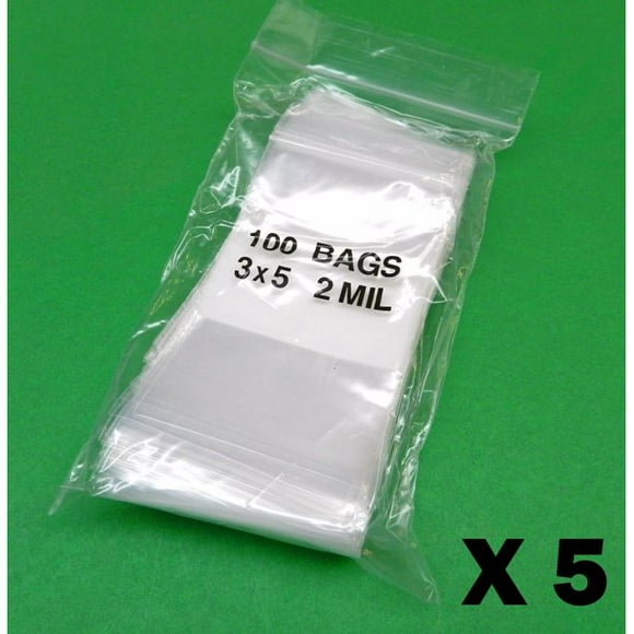 iMBAPrice 2 Mil Clear Sacs Refermables en Plastique 3x5-500bags