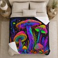 thumbnail image 5 of Neon Surreal Fantasy Art, Warm Flannel Blanket for Sunroom and Reading Nook with Detailed Print, Garden Lovers Housewarming Gift, Fantasy Home Decor, 5 of 9