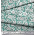 thumbnail image 2 of Soimoi Rayon Fabric Leaves & Floral Block Print Fabric by The Yard 56 Inch Wide, 2 of 3