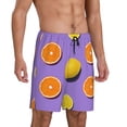 thumbnail image 3 of Rocae Yellow Lemon And Orange for Men's Soft Sleep Pajama Shorts, Waistband and Pockets, 3 of 9