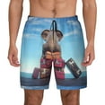 thumbnail image 3 of Uemuo Elephant Sits Pattern Mens Swim Trunks Quick Dry Board Shorts with Mesh Lining, Stretch Beach Shorts Quick Dry No-Chafing Board Shorts-Small, 3 of 9