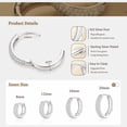 thumbnail image 5 of VEEDOFA Sterling Silver Plated Hoop Earrings for Women, 5A+ CZ Huggie Hoops, 8/12/16/20mm,jewelry gift, 5 of 7