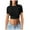 Z-Black718, variant on JIAYUE Women's T-Shirts Short Sleeve Solid Color Slim Fit Crew Neck Basic Crop Casual Streetwear Clothes Leisure Female Tops
